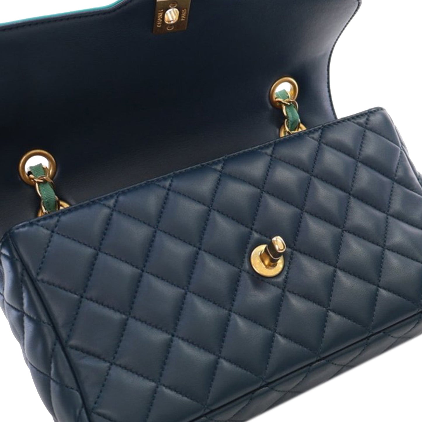 Blue Chanel Medium Quilted Lambskin Two-Tone Day Flap Crossbody Bag
