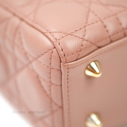 Christian Dior Lambskin My ABCDior Lady Dior Dark Beige Gold Hardware