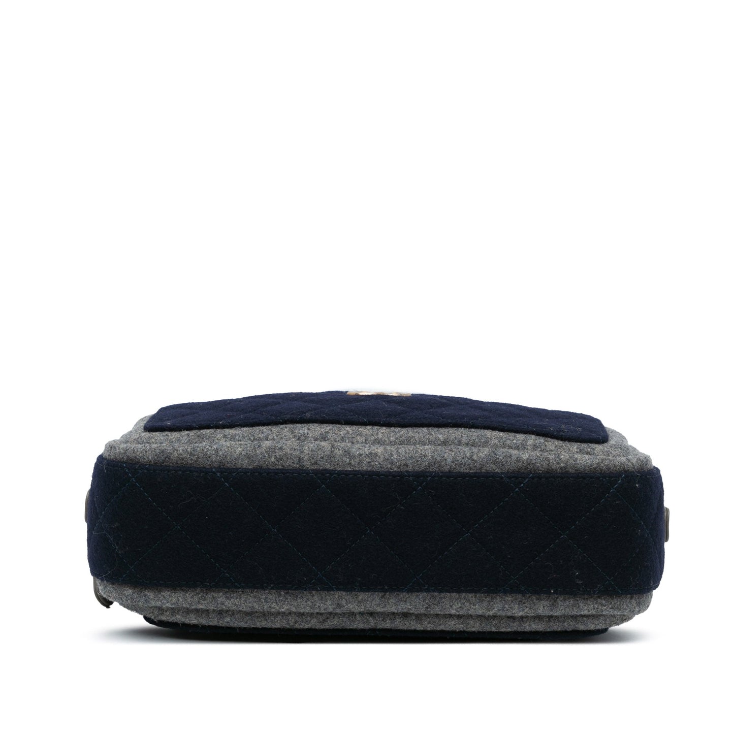 Blue Chanel CC Wool Shoulder Bag