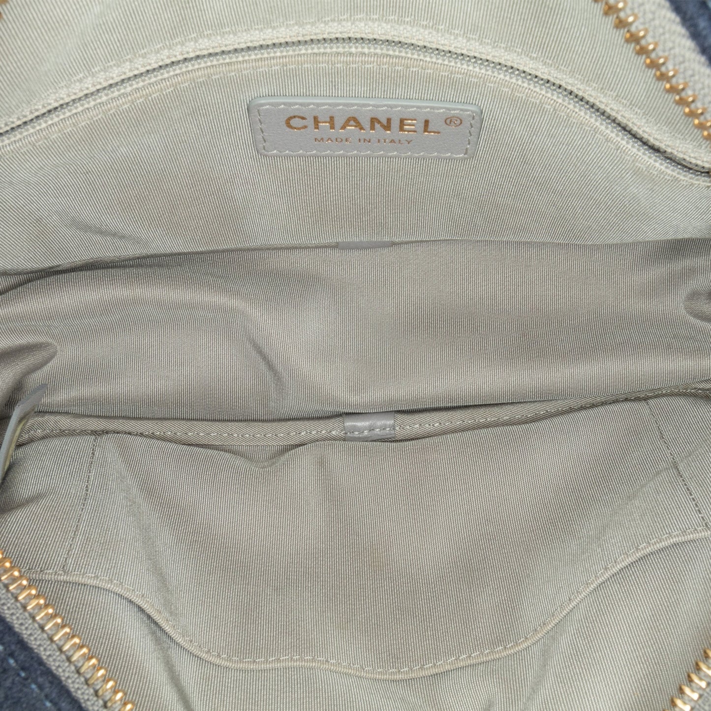 Blue Chanel CC Wool Shoulder Bag