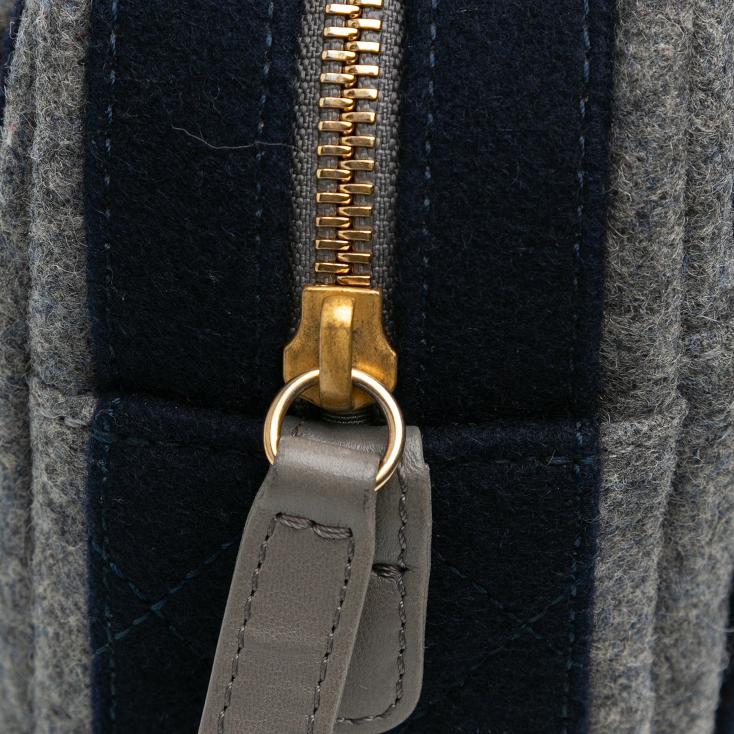 Blue Chanel CC Wool Shoulder Bag