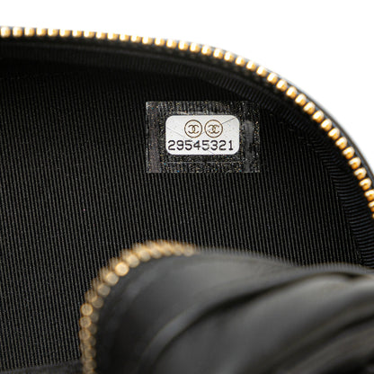 Black Chanel CC Quilted Lambskin Octagon Camera Case Crossbody Bag