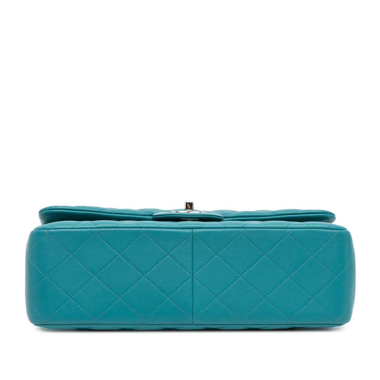 Blue Chanel Jumbo Classic Lambskin Double Flap Shoulder Bag