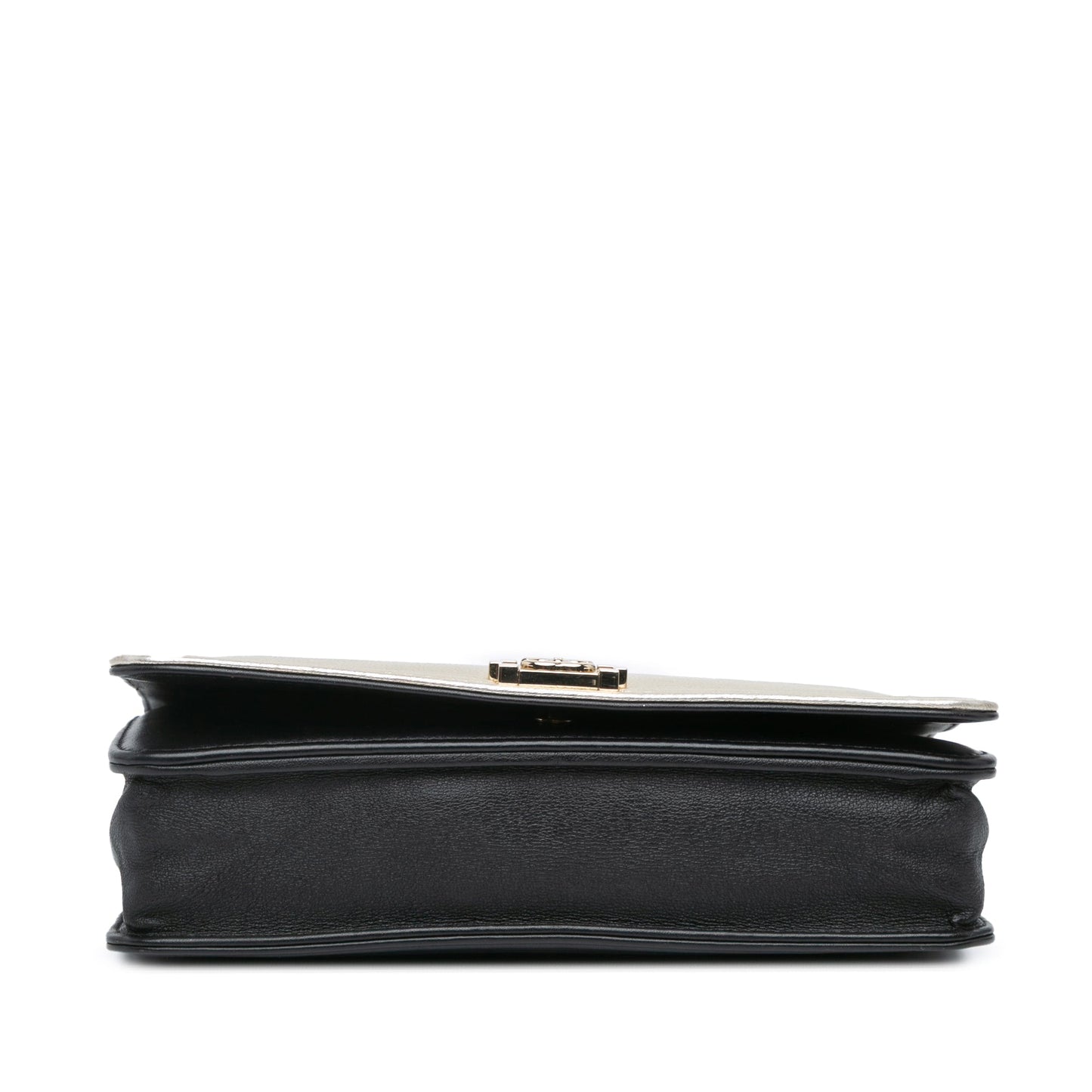 Black Chanel Bicolor Calfskin Boy Wallet On Chain Crossbody Bag