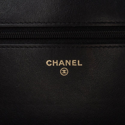 Black Chanel Bicolor Calfskin Boy Wallet On Chain Crossbody Bag
