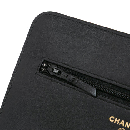 Black Chanel Bicolor Calfskin Boy Wallet On Chain Crossbody Bag