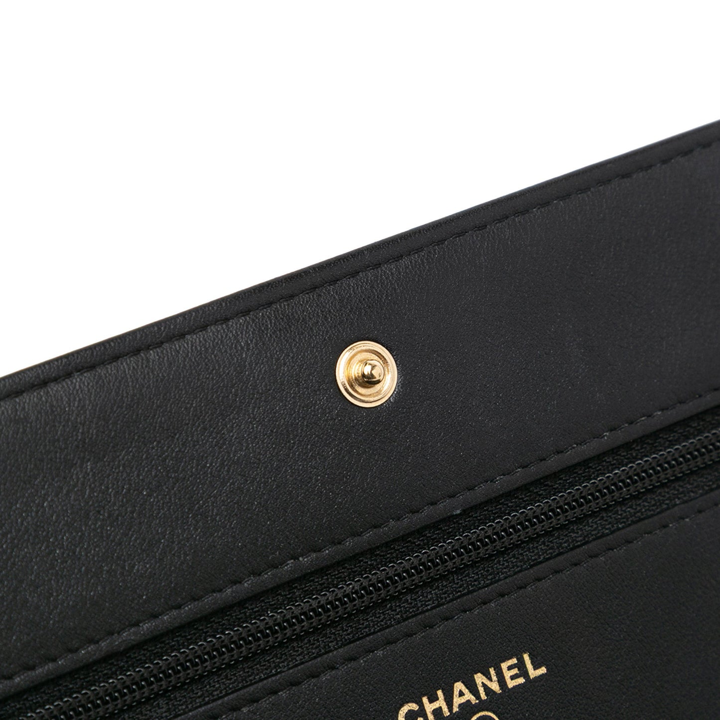 Black Chanel Bicolor Calfskin Boy Wallet On Chain Crossbody Bag