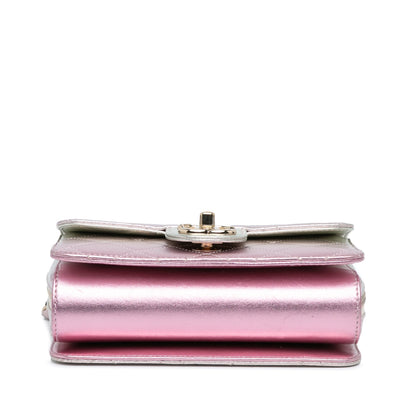 Chanel Sac Mini Metallic Lambskin Like a Wallet Flap Bag