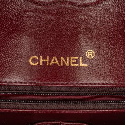 Black Chanel Medium Tall Classic Lambskin Double Flap Shoulder Bag