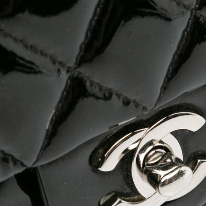 Black Chanel Medium Classic Patent Double Flap Shoulder Bag