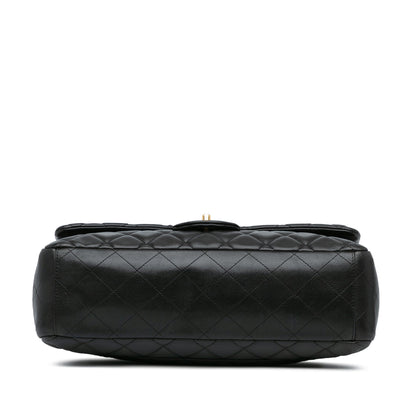 Black Chanel Maxi Classic Lambskin Single Flap Shoulder Bag