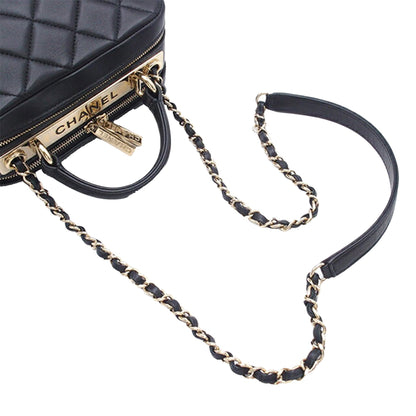 Black Chanel Small Lambskin Trendy CC Bowling Bag Satchel