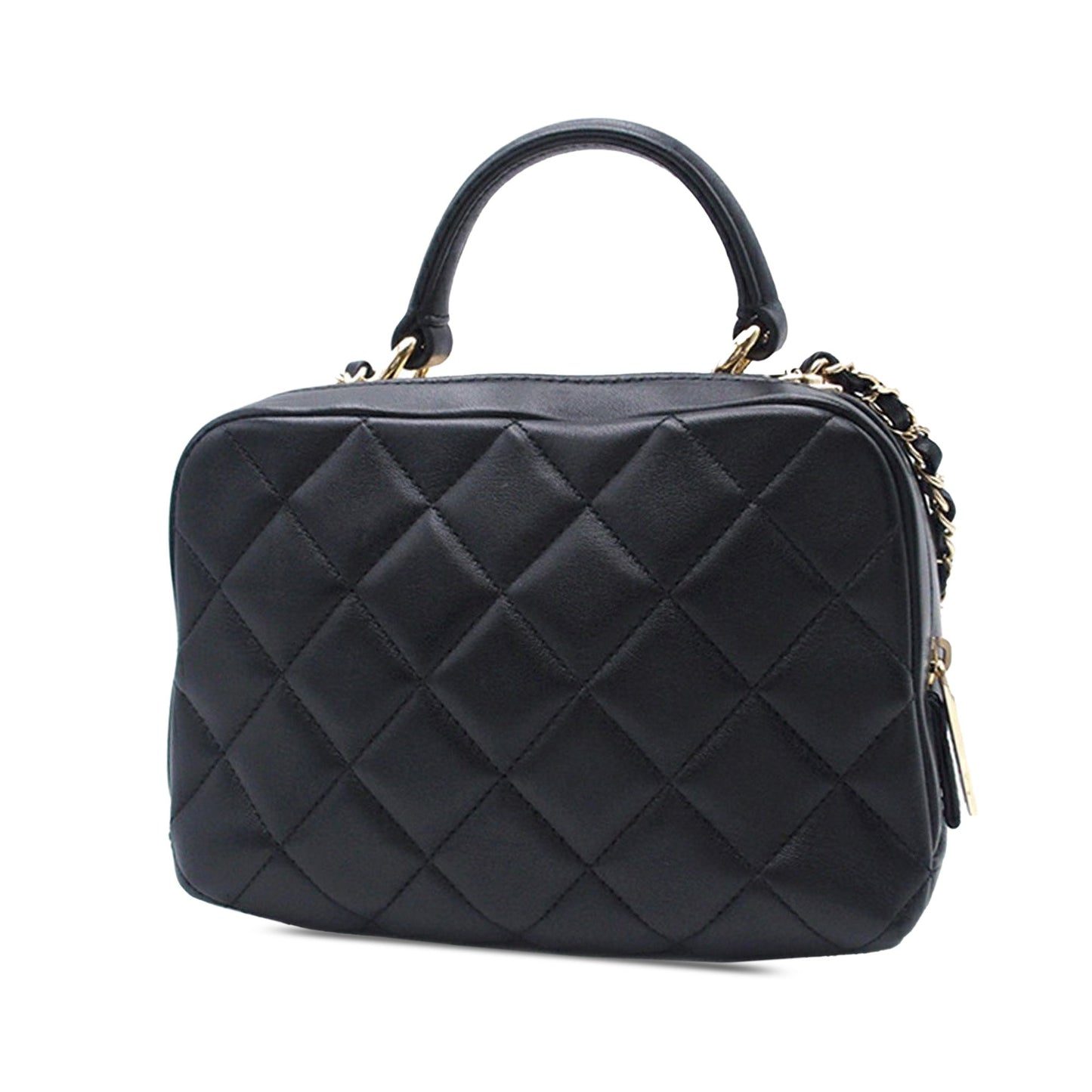 Black Chanel Small Lambskin Trendy CC Bowling Bag Satchel