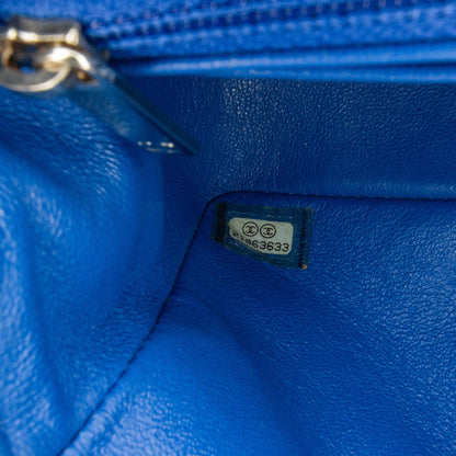Blue Chanel Mini Rectangular Classic Lambskin Single Flap Crossbody Bag