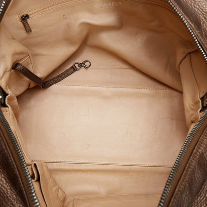 Chanel CC Chain Brown Lambskin Silver
