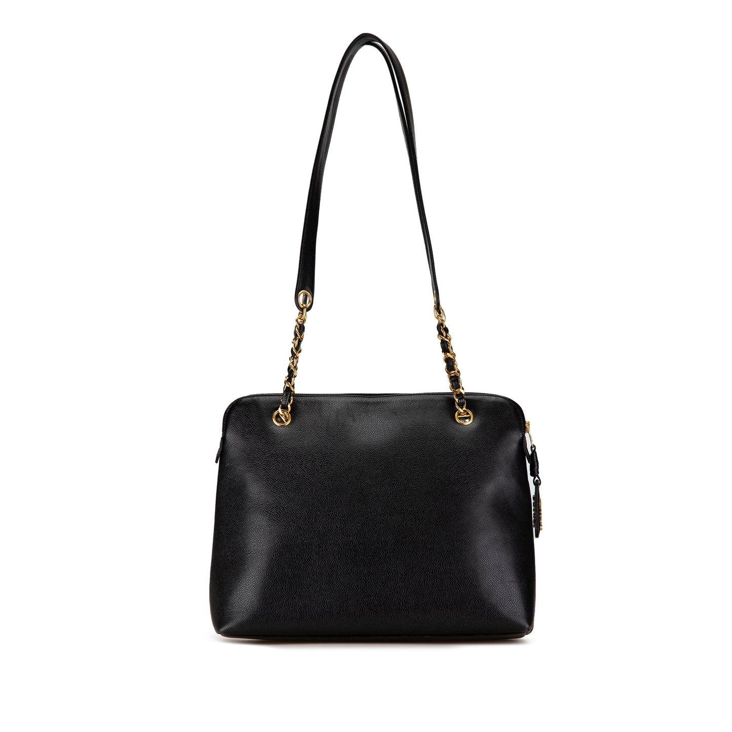 Black Chanel Caviar Front Pocket Chain Tote