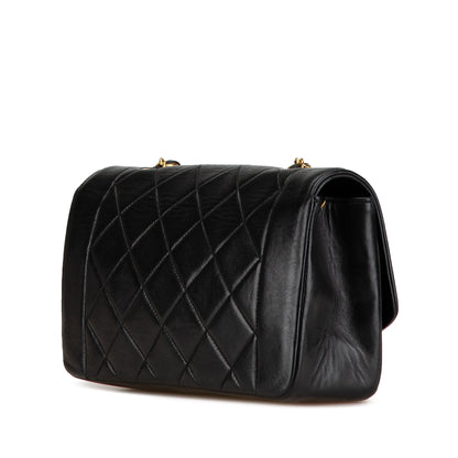 Black Chanel Medium Lambskin Diana Flap Crossbody Bag