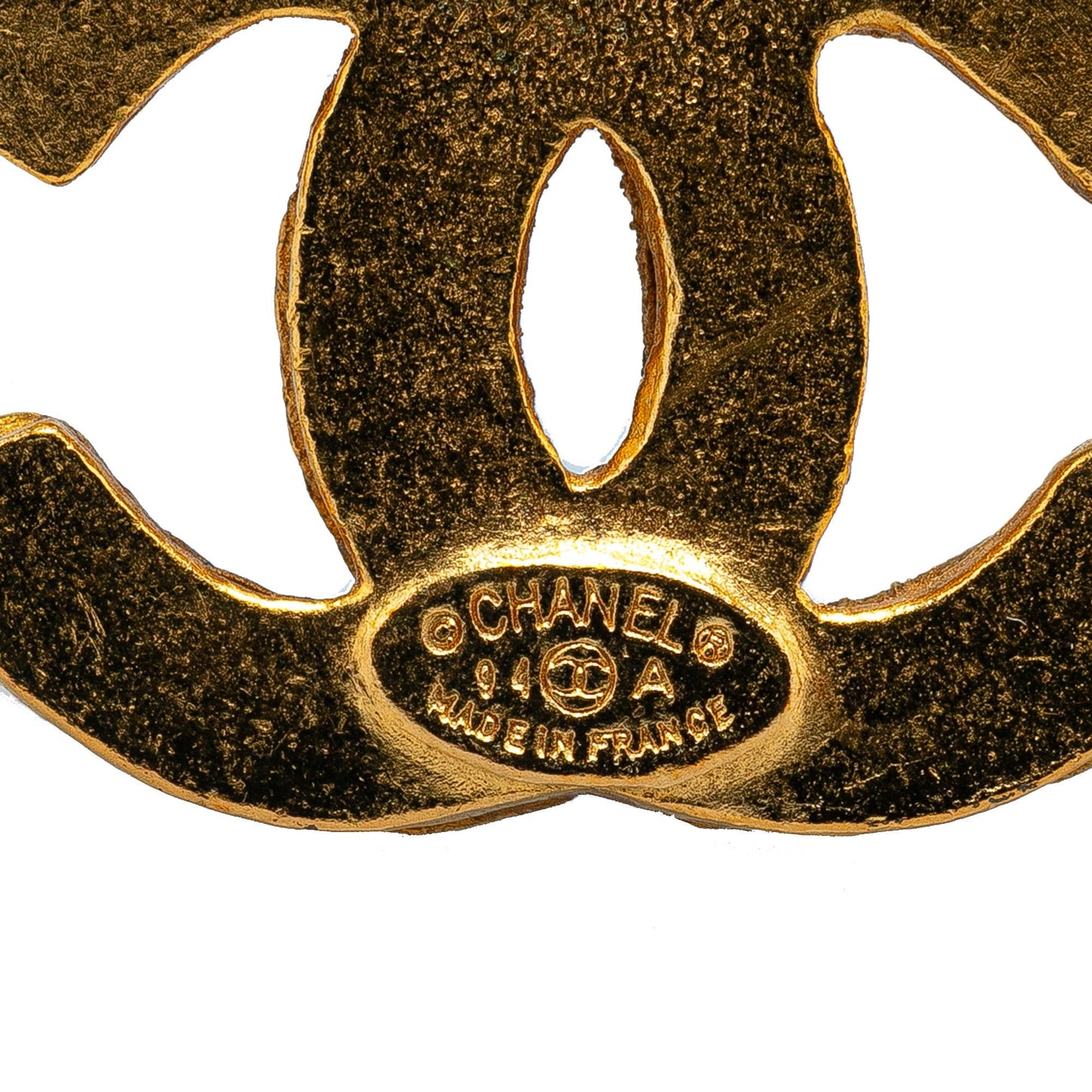 Gold Chanel Gold Plated Triple CC Brooch
