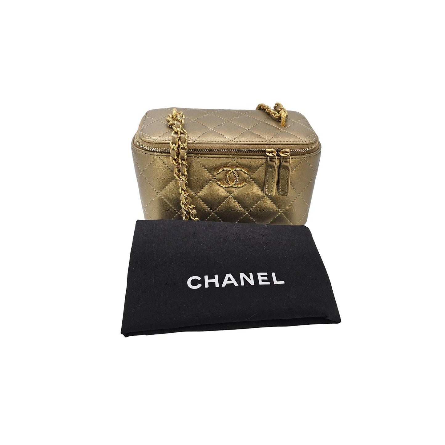 Chanel Metallic Quilted Lambskin Small Dynasty Vanity Case