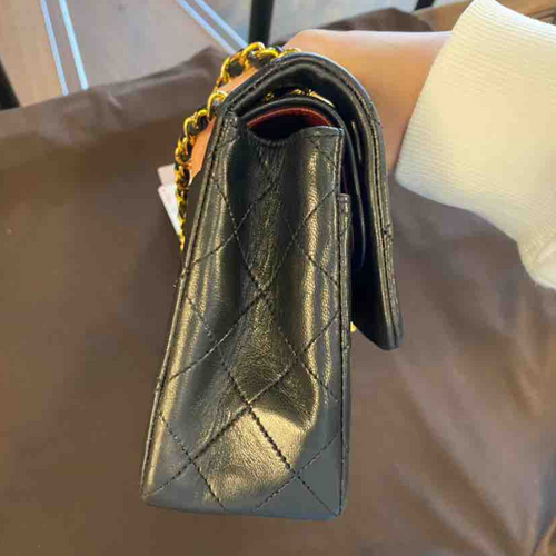 Chanel Classic Double Flap Bag, Black Lambskin