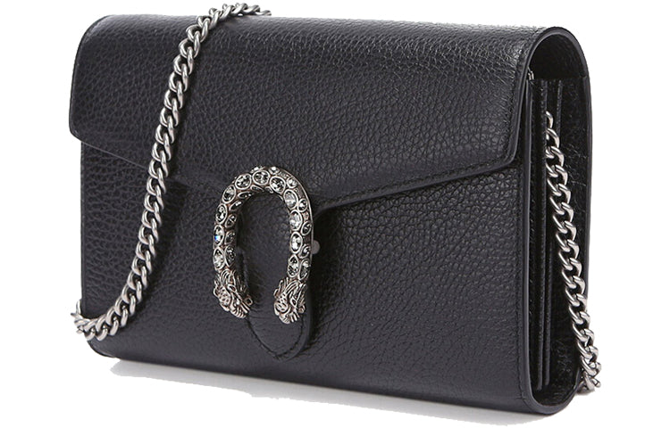 (WMNS) Gucci Dionysus Tiger Head Leather Chain Shoulder Messenger Bag Mini Black 401231-CAOGN-8176