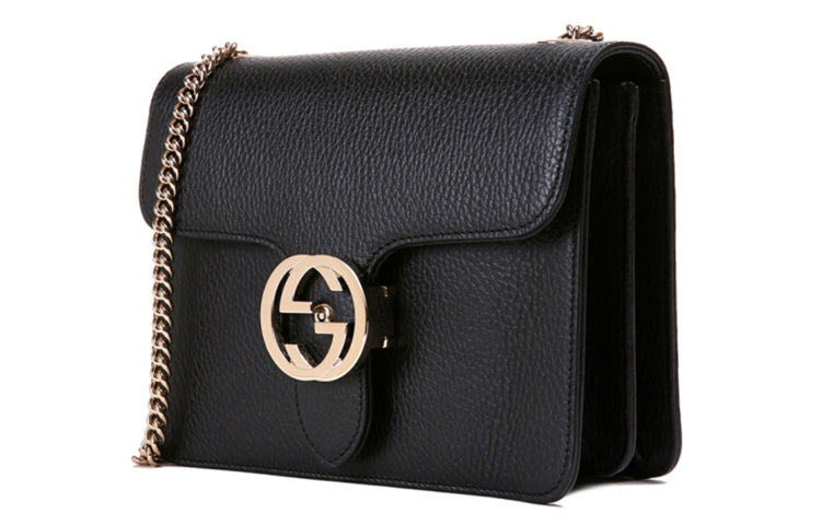 (WMNS) Gucci Leather Organ Satchel Single Shoulder Bag Black 510304-CAO0G-1000