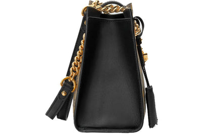 (WMNS) Gucci Padlock Metallic Bee Printing Logo Canvas Chain handbag Small / Black Classic 498156-9F26G-8319