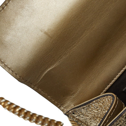 Gucci Chain Shoulder Bag 409487 Gold Leather Ladies