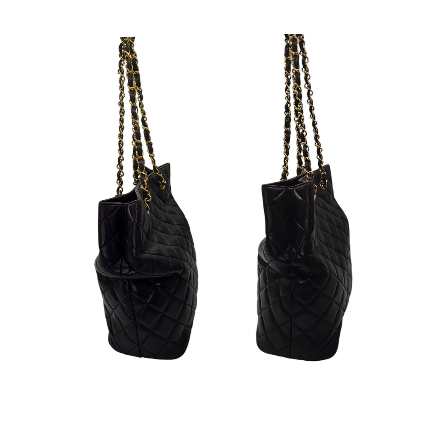 Chanel 90s Quilted Lambskin Oversize CC Shopping Tote