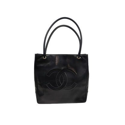 Chanel Vintage Black Lambskin Timeless CC Tote