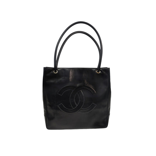 Chanel Vintage Black Lambskin Timeless CC Tote