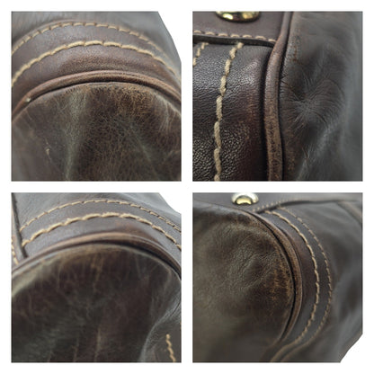 Gucci Brown Nappa Duchessa Large Boston Bag