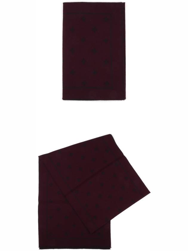 Gucci Bee Pattern Muffler Burgundy