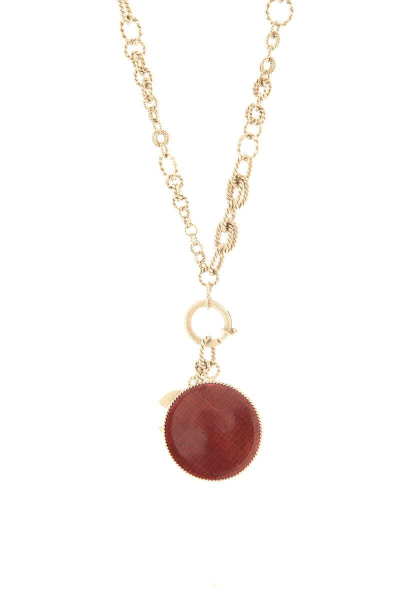 Chanel No.5  Gold & Red Enamel Pendant Necklace