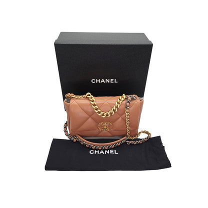 Chanel 19 Lambskin Quilted Medium Flap Bag Caramel