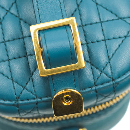 Christian Dior Lambskin Cannage Small Diortravel Vanity Case Deep Ocean