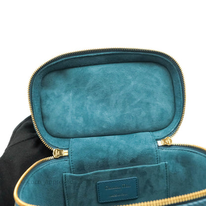 Christian Dior Lambskin Cannage Small Diortravel Vanity Case Deep Ocean