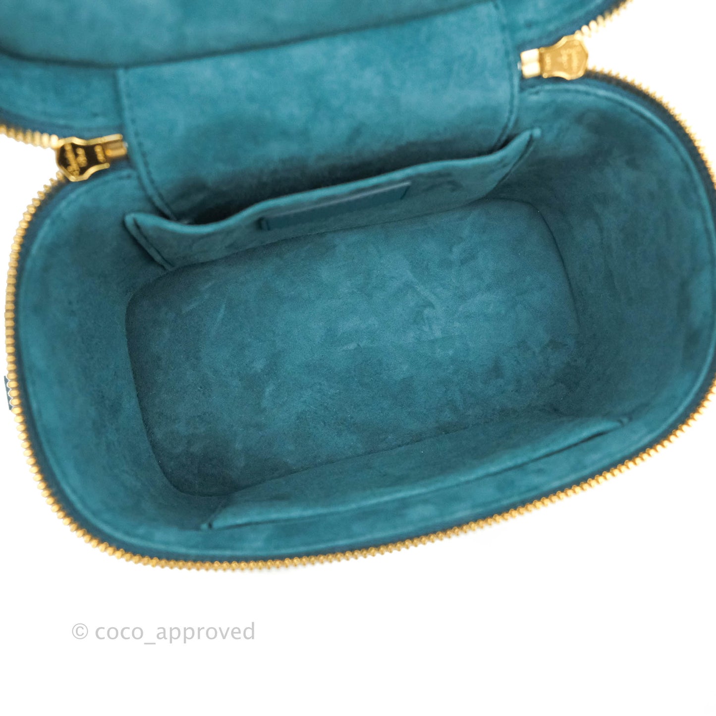 Christian Dior Lambskin Cannage Small Diortravel Vanity Case Deep Ocean
