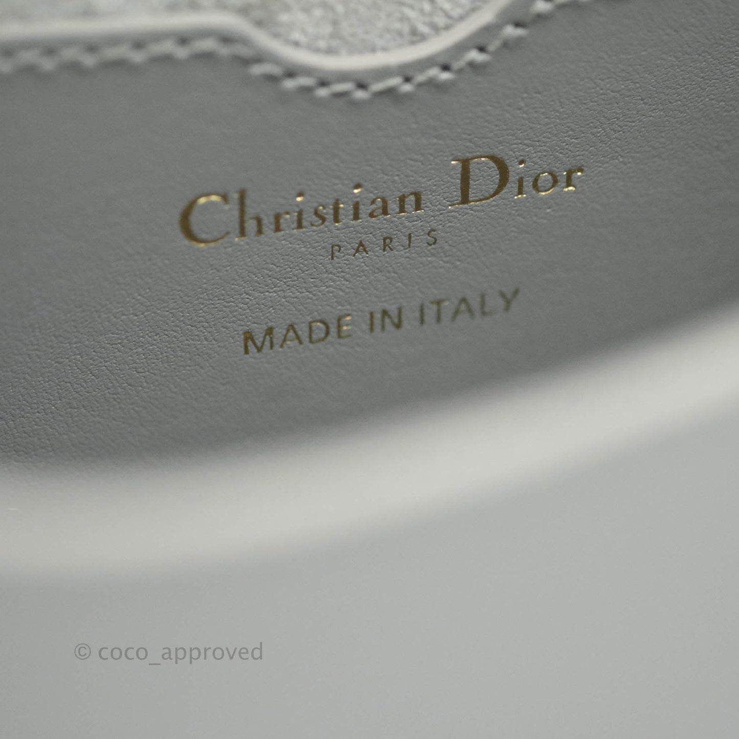 Christian Dior Box Calfskin Medium Bobby Flap Stone Grey