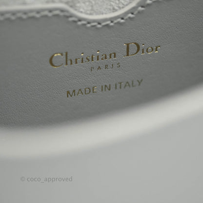 Christian Dior Box Calfskin Medium Bobby Flap Stone Grey