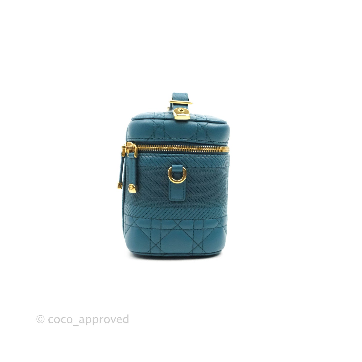 Christian Dior Lambskin Cannage Small Diortravel Vanity Case Deep Ocean