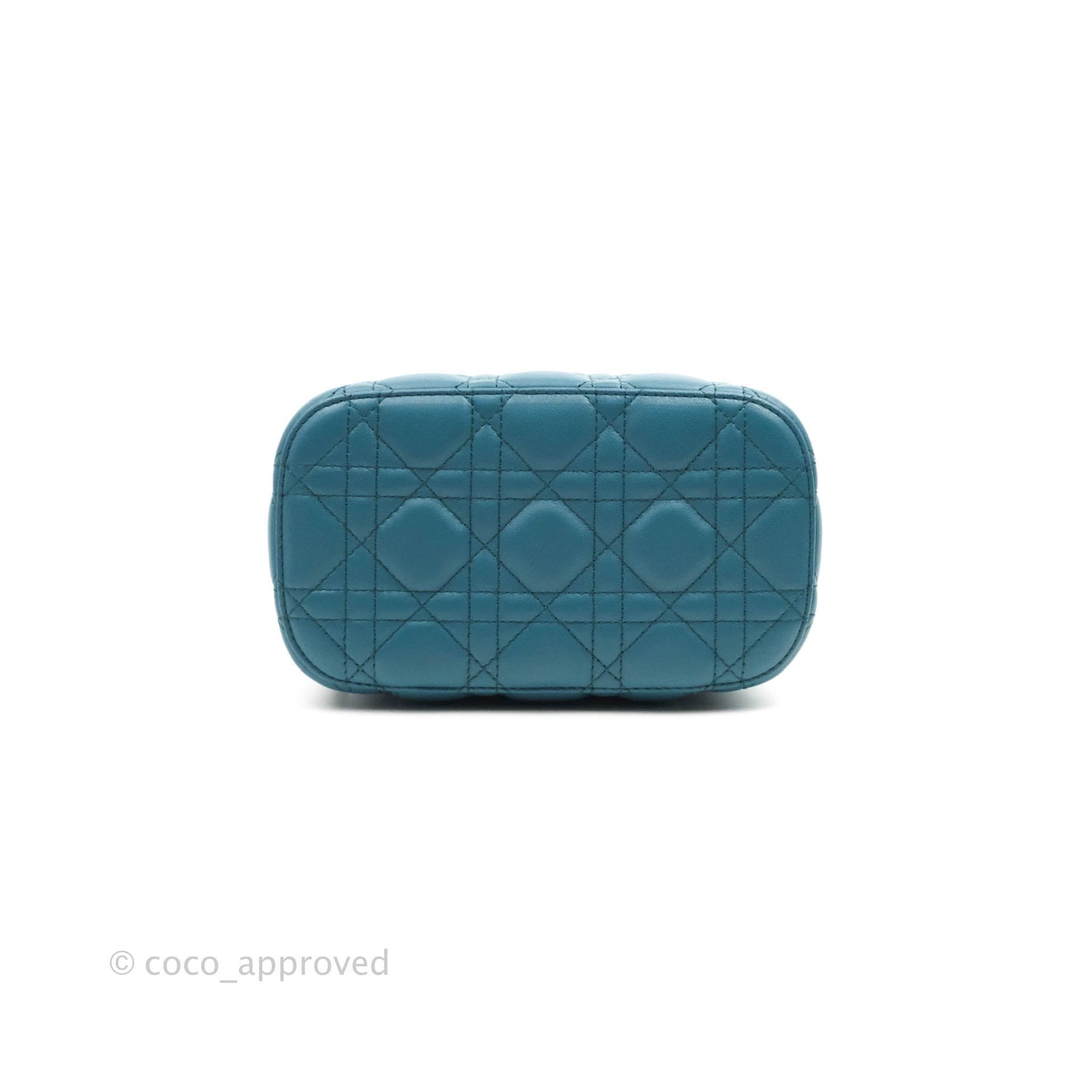 Christian Dior Lambskin Cannage Small Diortravel Vanity Case Deep Ocean