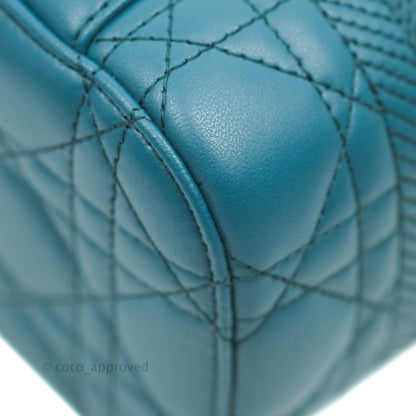 Christian Dior Lambskin Cannage Small Diortravel Vanity Case Deep Ocean