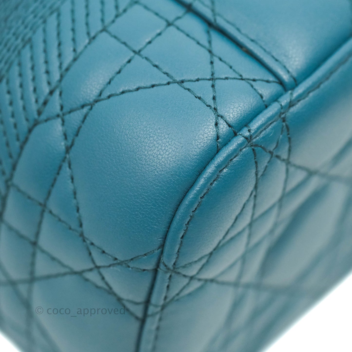 Christian Dior Lambskin Cannage Small Diortravel Vanity Case Deep Ocean