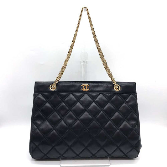 Chanel Leather Bicolore Double Chain Tote Bag