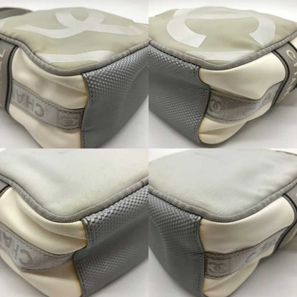 Chanel Nylon Sports Line Shoulder Bag White Ivory