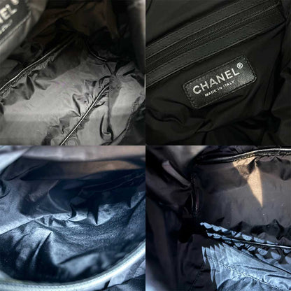 Chanel Nylon Backpack Tweed Black White