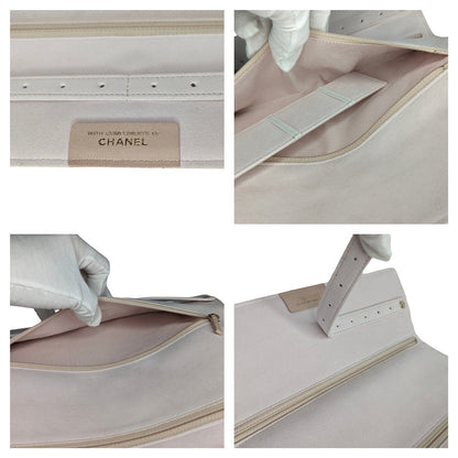 Chanel 2.55 Beige Lambskin Jewelry Case Clutch