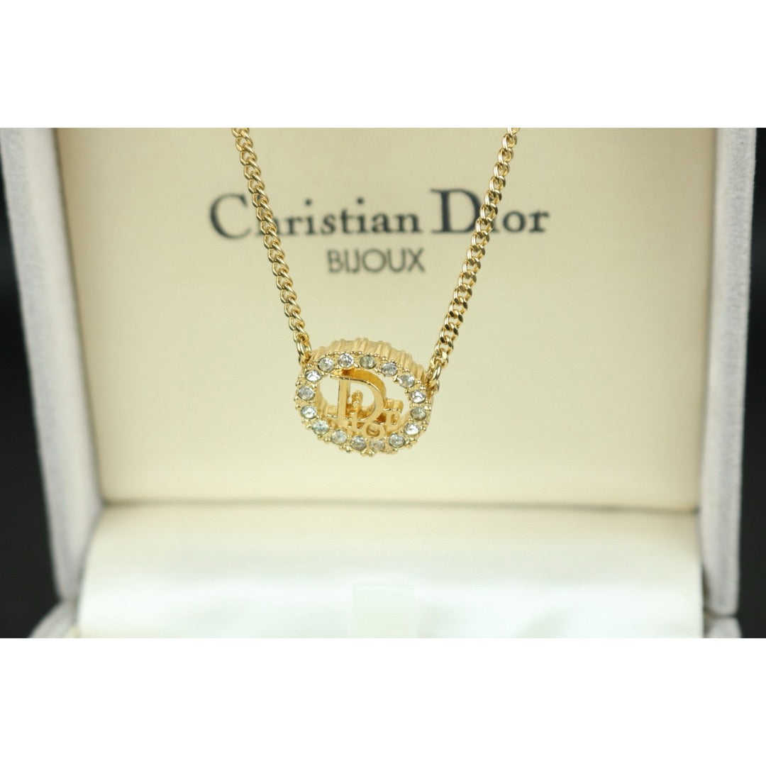 ExcellentRank SA Dior CD Rhinestone Necklace Earring Set S24111803