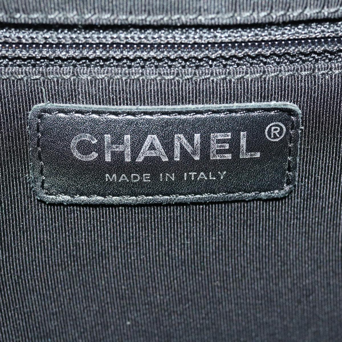CHANEL Turn Lock Chain Shoulder Bag Wool Gray CC 30734A